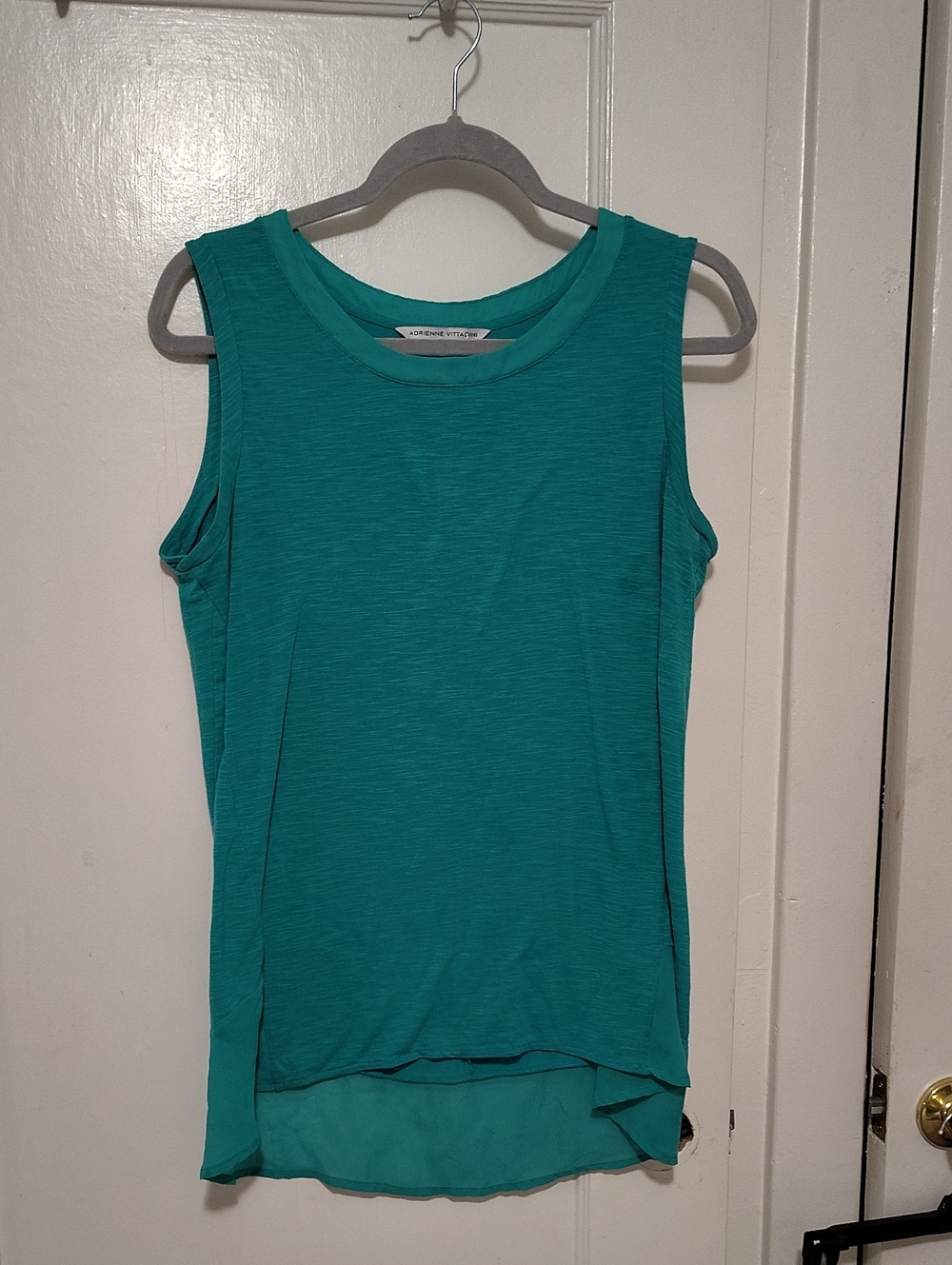 Sleeveless Teal Women's Top - Lightweight Layered Tank Stains Flawed Unique